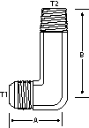 EXTRA LONG 90 DEG -5 MJIC X 1/4 MNPT
