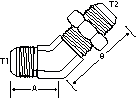 45 DEGREE -5 M-JIC X -5 BULKHEAD