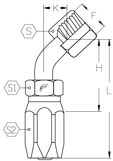5/16" R5 REUSABLE X -5 FJIC 45 DEGREE