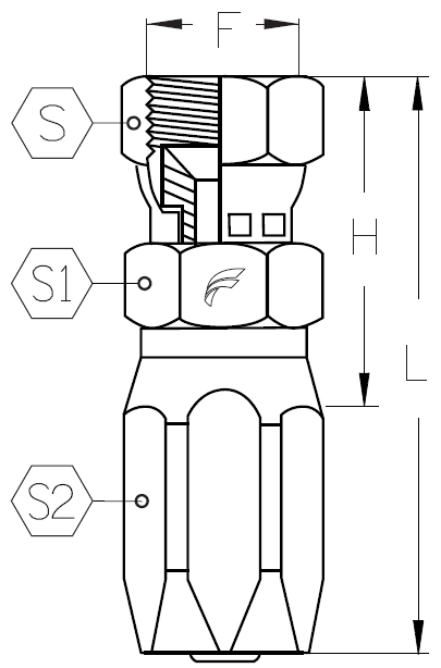 1/4"R5 REUSABLE X 5 MALE JIC