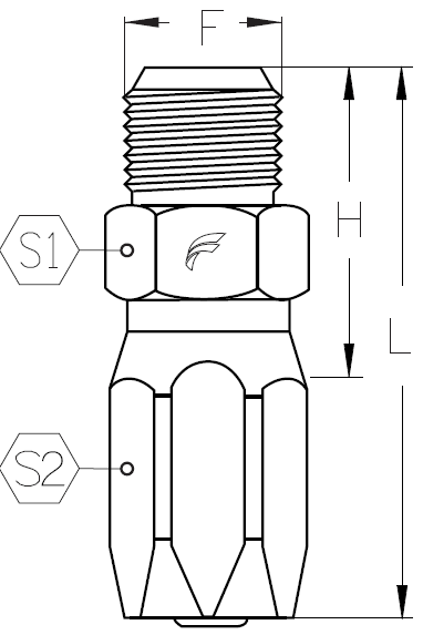 3/8" R5 REUSABLE X 3/8" MALE SAE 45