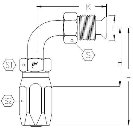 5/16" R5 REUSABLE 90 X -6 MALE INVERTED