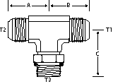 TEE -16 M-JIC X -12 M-JIC X -16 M-ORB