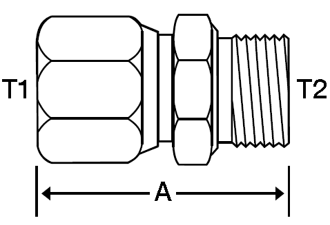 3/8" F-JIC X 14MM X 1.5 MALE METRIC