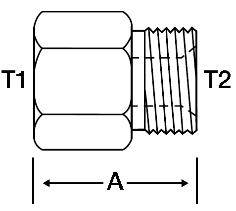 3/4" F-NPT X 26MM X 1.5 MALE METRIC