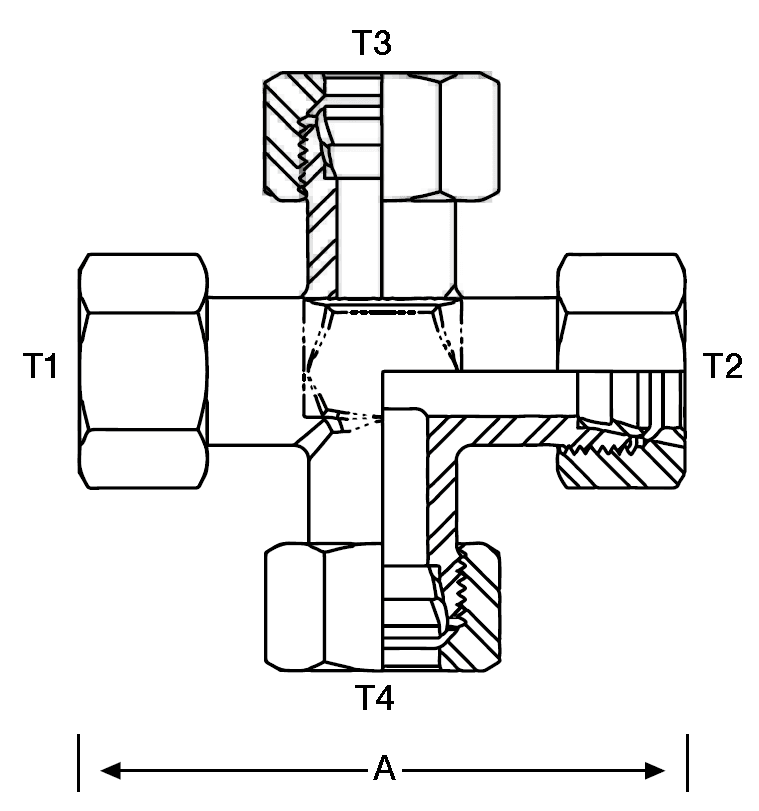 CROSS - 6MM TUBE X 6MM TUBE - HEAVY
