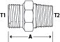 5/8" M-BSPP X 1/2" M-BSPT
