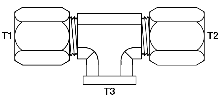 BRANCH TEE 1/4" FLARELESS X 1/8" F-NPT