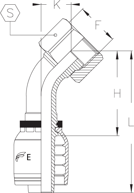 5/16" INSERT X -6 FORFS 45 DEGREE