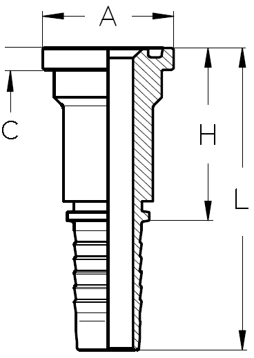 2-1/2" R4 BARB X 2-1/2" CODE 61