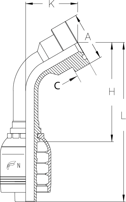 1-1/2" INSERT X 60 DEGREE 2" CAT FLANGE