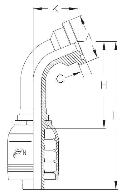 2" INSERT X 67 DEGREE 2" FLG CODE 62
