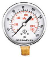 2.5"Dry Gauge 0-100  - 1/4" Center Back