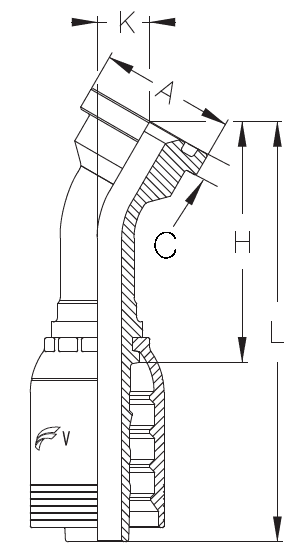 3/4" INSERT X 30 DEGREE 1" FLG CODE 61