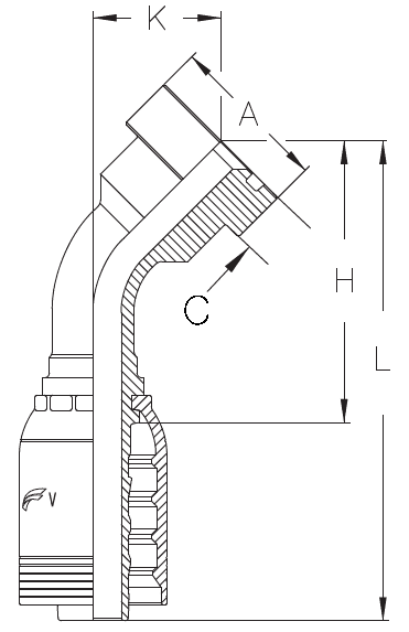 3/4" INSERT X 45 DEGREE 1" CAT FLANGE