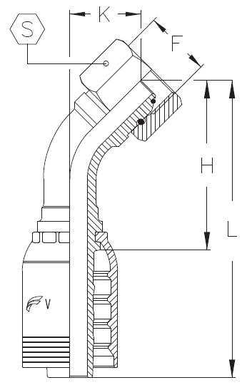1" INSERT X 1-1/4" FBSP - 45 DEG