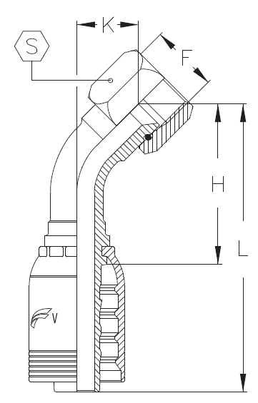 1" INSERT X -16 FJIC 45 DEGREE