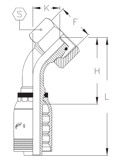 1" INSERT X FEM DKOS M36 X 2 45 DEGREE