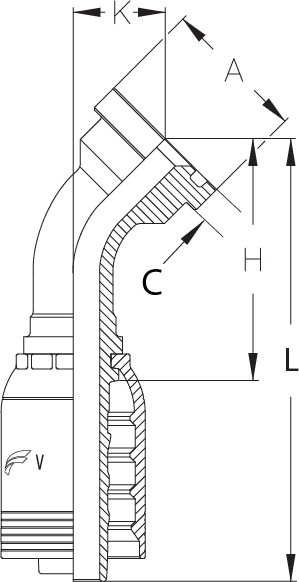 1-1/2" INSERT X 45 DEGREE 2" FLG CODE