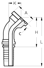 2-1/2" INSERT X 45 DEGREE 2-1/2" FLG