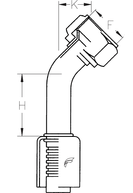 -6 HOSE X -6 FEMALE SAE 45 DEG ELBOW