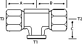 TEE 1-1/4" F-NPT X F-NPSM X F-NPSM