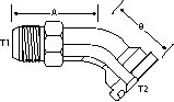 45DEG -12MJIC X 1 1/4CODE 61 FLANGE