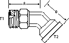 45 DEGREE -20 M-JIC X 1-1/4" CD 61