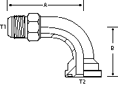 90° -20 M-JIC x 1" CD 61 FLG - TUBE