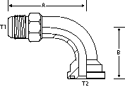 90 DEGREE -32 M-JIC X 2" CD 62 FLNG -