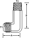 LONG 90 DEGREE -8 M-JIC X 3/8" M-NPT