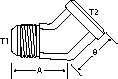 45 DEGREE -4 M-JIC X 1/4" F-NPT