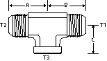TEE -32 M-JIC X -32 M-JIC X 2" F-NPT