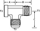 TEE-20 M-JIC X 1-1/4" F-NPT X -20 M-JIC