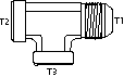 TEE -8 M-JIC X 1/2" F-NPT X 1/2" F-NPT