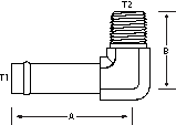 90 DEGREE 1/2" BEADED HOSE INSERT X