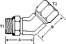 45 DEGREE -24 M-ORB X 1-1/2" F-NPSM
