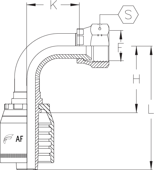 1" INSERT X -16 FEMALE JIC 90DEG