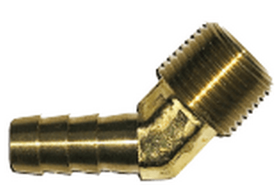 3/8" Brass Barb x 3/8" Male NPT - 45