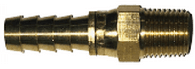 1/4" Brass Barb x 1/4" Male NPT swivel