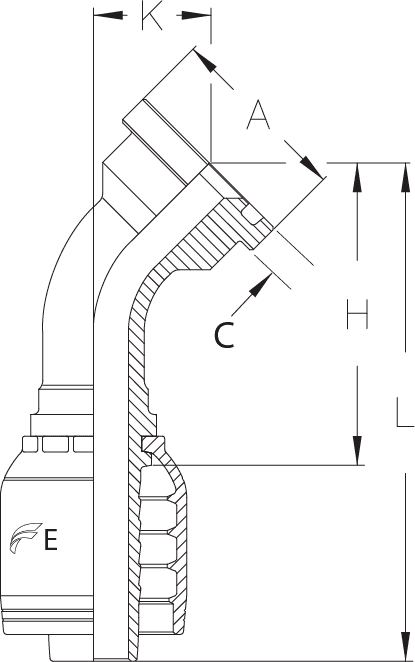 5/8" INSERT X 45 DEGREE 3/4" FLG CODE