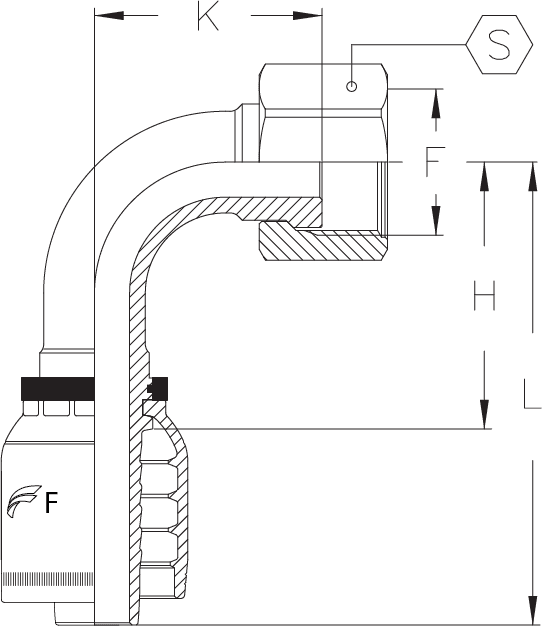 1/2" INSERT X 90 DEGREE -8 FEMALE ORFS