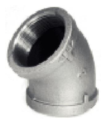 45 DEG. FEMALE ELBOW BLACK IRON 6