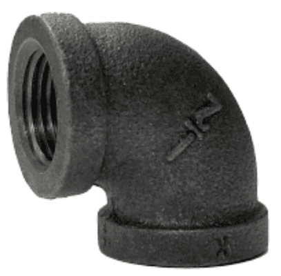 1/2" Black Iron Female Elbow - 90 Deg 3k