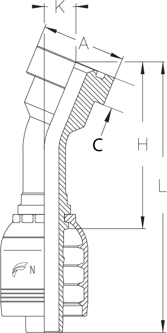 3/4" INSERT X 22 DEGREE 1" CAT FLANGE