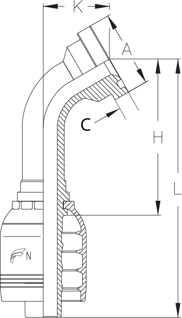 1-1/2" INSERT X 60 DEGREE 1-1/2" FLG