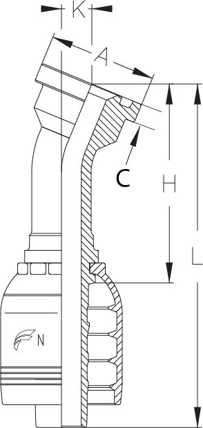 1-1/2" INSERT X 22 DEGREE 2" FLG CODE