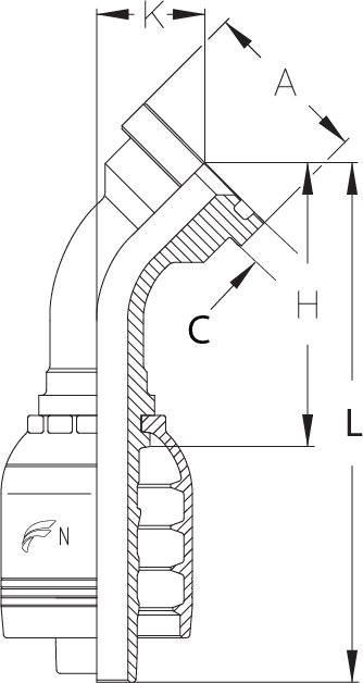 1-1/2" INSERT X 45 DEGREE 2" FLG CODE
