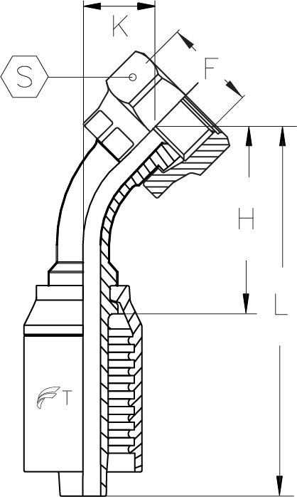 3/4" INSERT X -12 FORFS 45 DEGREE