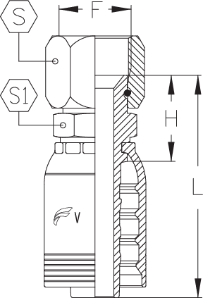 5/8" INSERT X -10 FEMALE JIC